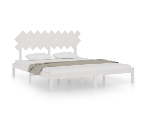 Estructura cama de madera maciza blanca super king 180x200 cm