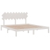 Estructura cama de madera maciza blanca super king 180x200 cm