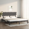 Estructura de cama de madera maciza gris super king 180x200 cm