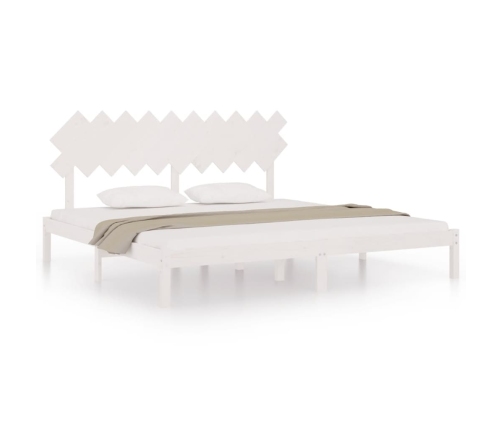 Estructura de cama madera maciza blanco 200x200 cm