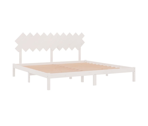 Estructura de cama madera maciza blanco 200x200 cm