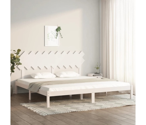 Estructura de cama madera maciza blanco 200x200 cm