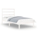Estructura de cama madera maciza individual blanco 75x190 cm