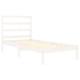 Estructura de cama madera maciza individual blanco 75x190 cm
