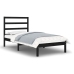 Estructura de cama madera maciza individual negra 75x190 cm