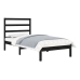 Estructura de cama madera maciza individual negra 75x190 cm