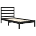 Estructura de cama madera maciza individual negra 75x190 cm