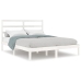 Estructura de cama doble pequeña madera maciza blanca 120x190cm