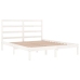 Estructura de cama doble pequeña madera maciza blanca 120x190cm