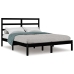 Estructura de cama madera maciza negra 120x190 cm