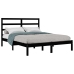 Estructura de cama madera maciza negra 120x190 cm