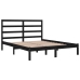 Estructura de cama madera maciza negra 120x190 cm