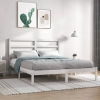 Estructura de cama de madera maciza blanca 135x190 cm