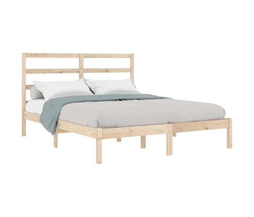 Estructura de cama sin colchón madera maciza de pino 140x190 cm