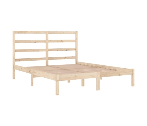 Estructura de cama sin colchón madera maciza de pino 140x190 cm