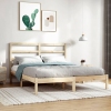 Estructura de cama sin colchón madera maciza de pino 140x190 cm