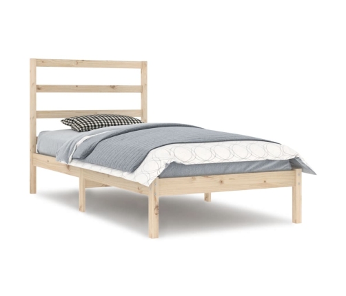 Estructura de cama sin colchón madera maciza de pino 90x200 cm