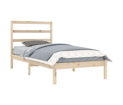 Estructura de cama sin colchón madera maciza de pino 90x200 cm