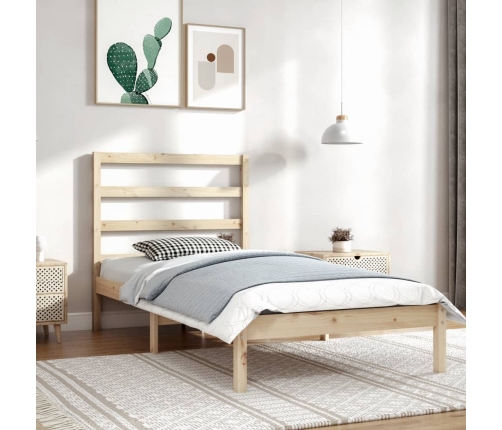 Estructura de cama sin colchón madera maciza de pino 90x200 cm