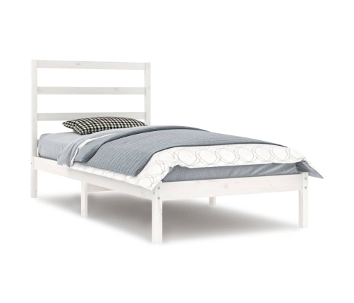 Estructura de cama sin colchón madera de pino blanca 90x200 cm