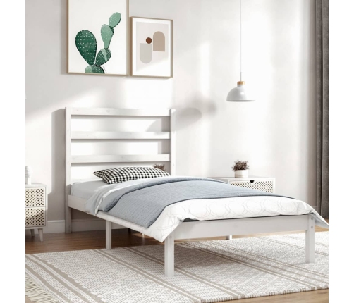 Estructura de cama sin colchón madera de pino blanca 90x200 cm