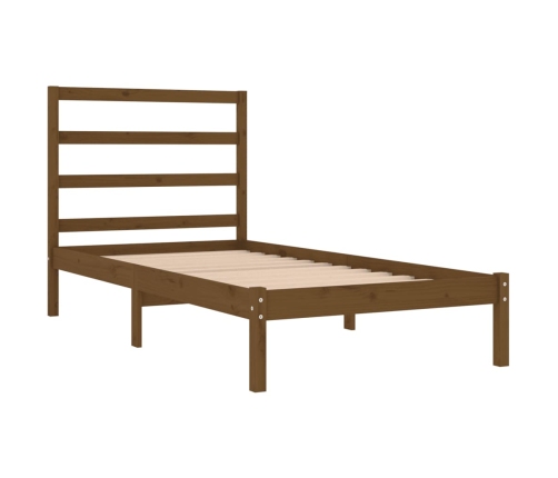 Estructura de cama madera maciza pino marrón miel 100x200 cm