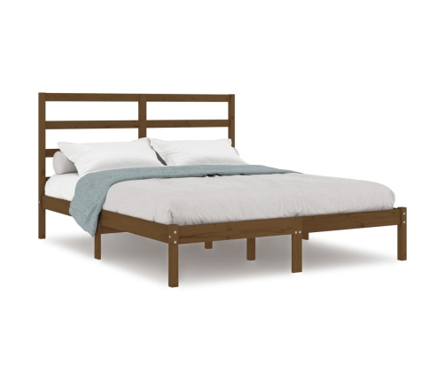 vidaXL Estructura de cama madera maciza de pino marrón miel 120x200 cm