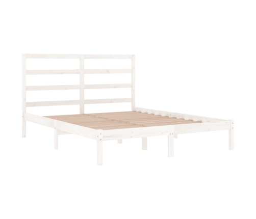 Estructura de cama sin colchón madera de pino blanca 140x200 cm