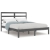 Estructura de cama madera maciza gris King Size 150x200 cm