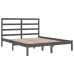 Estructura de cama madera maciza gris King Size 150x200 cm