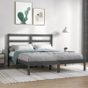 Estructura de cama madera maciza gris King Size 150x200 cm