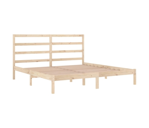 Estructura de cama sin colchón madera maciza de pino 200x200 cm