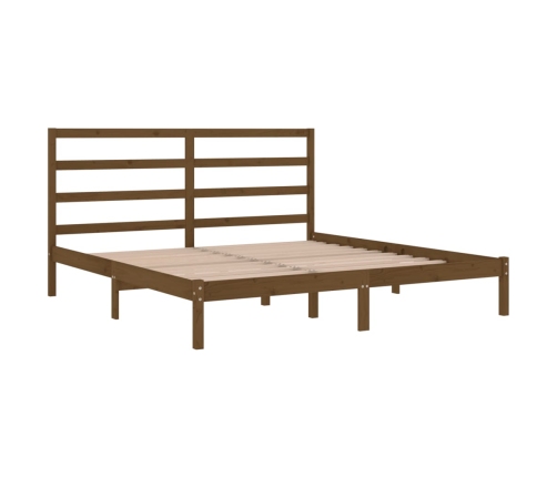 Estructura de cama madera maciza de pino marrón miel 200x200 cm