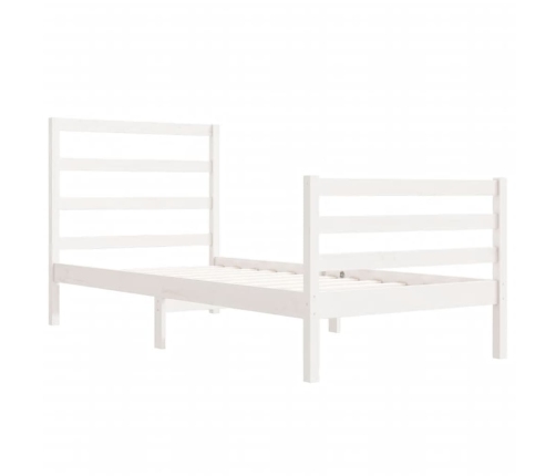 Estructura de cama sin colchón madera maciza blanca 75x190 cm