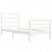 Estructura de cama sin colchón madera maciza blanca 75x190 cm