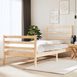 Estructura de cama madera maciza de pino 90x190 cm