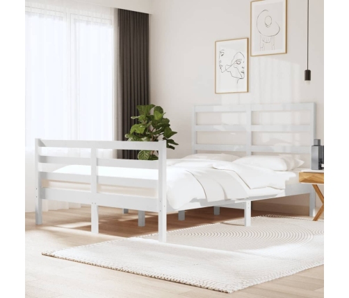 Estructura de cama madera maciza pino blanco 120x190 cm