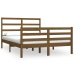 Estructura de cama doble madera maciza marrón miel 120x190 cm