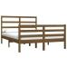 Estructura de cama doble madera maciza marrón miel 120x190 cm