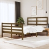 Estructura de cama doble madera maciza marrón miel 120x190 cm