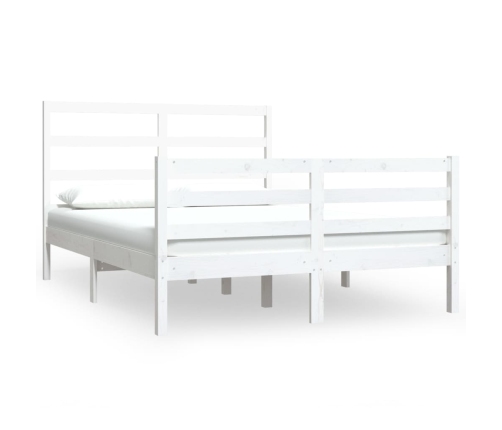 Estructura cama doble sin colchón madera pino blanco 140x190 cm