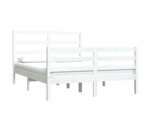 Estructura cama doble sin colchón madera pino blanco 140x190 cm