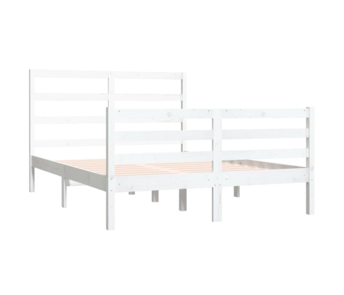 Estructura cama doble sin colchón madera pino blanco 140x190 cm