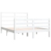 Estructura cama doble sin colchón madera pino blanco 140x190 cm