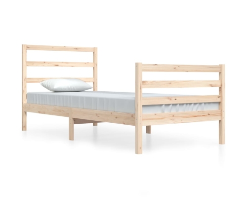 Estructura de cama sin colchón madera maciza de pino 90x200 cm