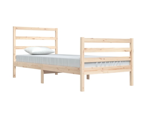 Estructura de cama sin colchón madera maciza de pino 90x200 cm