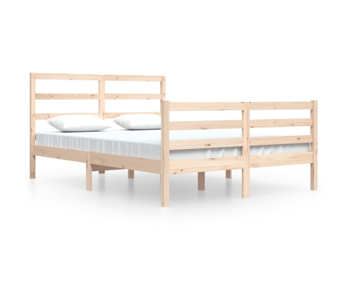 Estructura de cama sin colchón madera maciza de pino 140x200 cm