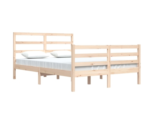 Estructura de cama sin colchón madera maciza de pino 140x200 cm