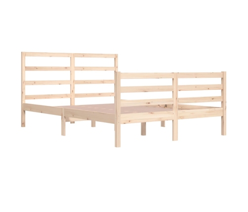 Estructura de cama sin colchón madera maciza de pino 140x200 cm