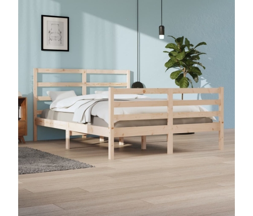 Estructura de cama sin colchón madera maciza de pino 140x200 cm